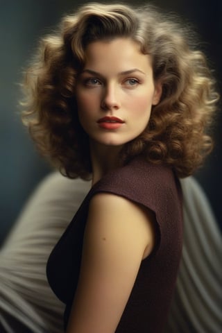 (((Iconic girl but extremely beautiful)))
(((1940s age style)))
(((large hair curly)))
(((Chiaroscuro light full colors background)))
(((masterpiece,minimalist,epic,
hyperrealistic,photorealistic)))
(((view profile,view detailed,
dutch_angle)))
(((Annie Leibovitz style, by Michael Curtiz style))),Movie Aesthetic