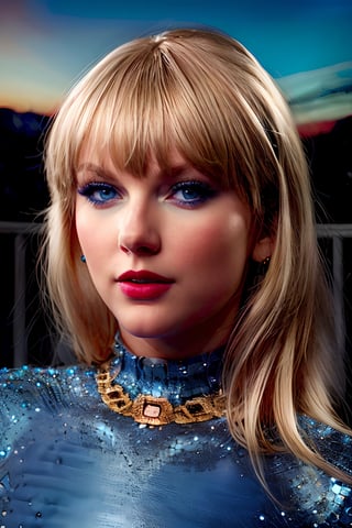 (hyperrealistic:1.4)(photorealistic:1.2) blonde, blue eyes, Taylor Alison Swift, as photographed on the cover of the album "reputation" by "Big Machine Records"