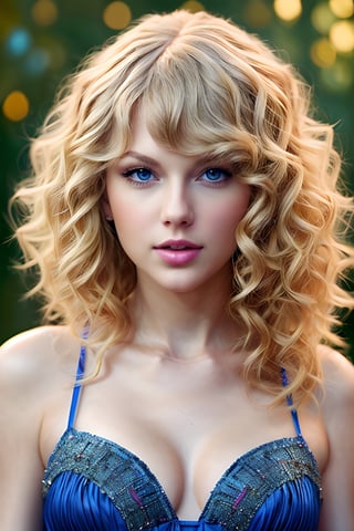 (hyperrealistic:1.4)(photorealistic:1.2) blonde, blue eyes, curly hair, Taylor Swift as she was photogtraphed for the "Speak Now" CD cover by Republic Records