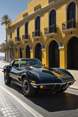 (Cinematic Photo:1.3) of (Ultra detailed:1.3) ((king kong Gorilla)) ,
,
1970’s style movie poster of a matte black 1975 corvette stingray classic racing through the Santorini boardwalk ,
,
sunlight, noir lighting dynamic angle incredibly detailed sharpen details professional lighting, 
cinematic lighting, action movie aesthetic,(by Artist Alex Ross:1.3),(by Artist Coles Phillips:1.3),(by Artist Jan Urschel:1.3),Highly Detailed,(Digital Art:1.3),(Neo-Expressionism:1.3),(Victorian Gothic Art:1.3),(CineColor:1.3),more detail XL