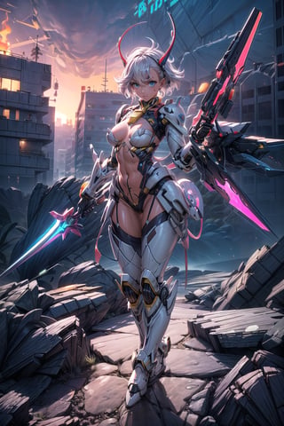 ((Masterpiece, best quality, ultra details, 8k, HDR)), Lenkaizm,(absurdity), Envision a warrior with lightning hair, (holding weapon:1.8), wearing an ethereal battle armor glowing with intense sparkling light, heroic muscular, mechanical leg, robotics neon rivets, light reflection, super artsy, algorithmic artful, arching light, goddess, divine, outerwold, super detail, exquisite details,ultralman style, tokusatsu theme, sharp focus, battle scene, vivid color, light beam, saint seiya, berserk, btx, cosmos, starry sky, moon, legendary, ultimate form,  jet thruster, wing cannon, jet leg,  neon rivets armaments, big saggy breast,((Birds view.)) Masterpiece, best quality, Ultra-high resolution, Realistic, sense of reality, The ultimate detail, 8K wallpaper, Professional lighting, Cyberpunk lights. Flame around armor.The perfect hand, Realistic hands, 1girl, solo, standing, full body, jixieji, Wearing a mecha, mechanical joint, dynamic posture, Universe, Earth, machinery, Heela collections, Mecha girl sexaroid, Chain link fence, ((dynamic pose)), blue_jijiaS, fbot, mecha, Pink Mecha, Mecha girl figure, Honey Mecha, Mecha warrior, Mecha, CYBER PUNK, Gundam, rx78, girl, detail, GTS, Real, 1GIRL, science fiction, Mechagirl, Girl. Giantess standing on the city. She is 200 meters higher than the building., bird 's-eye view, fantastic atmosphere, river. Hold a plane in the hands. Small trucks and human beings around the Giantess., river, fantastic sense of light. Holding a larger laser gun, fight with monsters., greendesign, Hourglass body shape, orange, Sagittariusarmor, mechaarmor, jellyfish,thick thigh:1.2,big saggy breast:1.2,abs:1.2,(((big saggy tits)))
