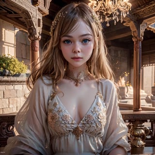 perfect face, (best quality, masterpieces:1.3), (beautiful and aesthetic:1.2), smooth skin, colorful, dynamic angle, (Realistic:1.4), illustration , (high quality:1.3),  (ultra detailed, 8K, 16K, ultra highres),  sharp focus, professional dslr photo,  photoreal, Chinese house style, drinking hot tea on the balcony See the evening view , rose jewelry, volumetric fx, ray tracing,  (((intricate details))), extremely detailed CG, (hyper realism, soft light, dramatic light, sharp, HDR), perfect image, copper style, (official art, extreme detailed, highest detailed),Romantic Rosette dress, in the front is a river,coexistence of day and night,add detail,Charm of beauty,t5_face,ll-hd,ellefanning-smf