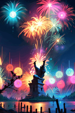 fireworks, firework, night, realistic.