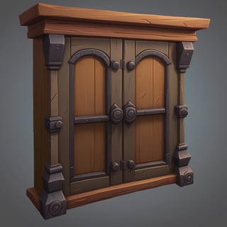 ((Hand Painted, Stylized, Cartoon, Game Prop, Concept Art, Stylized Textures, Hand Painted Textures, Cartoon, World of Warcraft style)), Stylized asset, Portrait, more detail XL, greg rutkowski, (world of warcraft style asset, artstation style, stylized station, 3d extrude style, flipped normals style), stylized prop,  cartoon, 3d, cartoon proportions (((cupboard))), 