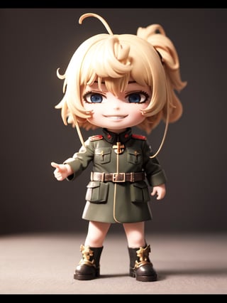 Masterpiece, Top Quality, High Resolution, PVC, Rendering, Chibi, High Resolution, Solo Girl, Tanya Degurechaff, The Saga of Tanya the Evil, Battlefield, Smile, Selfish, Chibi, Smile, Grinning, Self-Justice, Full Body, Chibi, 3D Figure, Toy, Doll, Character Print, Front View, Natural Light, ((Real)) Quality: 1.2)), Dynamic Pose, Movie Perfect Lighting, Perfect Composition, Fantasy Cityscape Free Ren Light, ((Real) )) ) Quality: 1.2)), Dynamic pose, Cinematic lighting, Perfect composition, The Saga of Tanya the Evil, Tanya