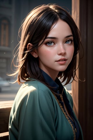 medieval girl, joyful, hope, close-up portrait, intricate, elegant, volumetric lighting, scenery, digital painting, highly detailed, artstation, sharp focus, illustration, concept art, ruan jia, steve mccurry