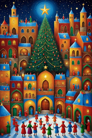 Christmas images by Moroccan naive art