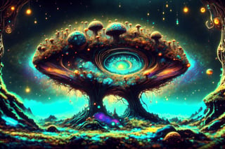 make Zoom-in
8k, PsYKoPaaSkE, Psycodeliceart, mushrooms, LSD blotter, music, glass clouds, psycodelice world, psycodelice color's, 
imaginative, fantasy landscape,  realistic and natural,  cosmic sky,  detailed full-color,  nature,  fantasy, surrealism, magical,  detailed,  gloss,  hyperrealism, surreal building in a landscape,  cosmic sky,  natural light,  full-color,  dreamscape aesthetic,  surreal fantasy building,  hd photography, beautiful,  colorful,  cosmic,  futuristic,  detailed,  iridescent,  vibrant,  digital painting,  hyperrealism, watercolor, psychedelic, sunshine rays, man dancing around on mushroom