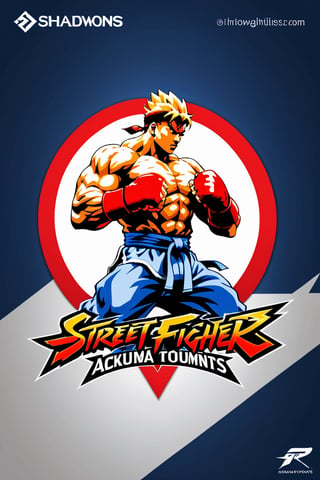  Design a simple yet dynamic logo featuring the outline of a fighting arena as the background shape. Incorporate the text "Showdowns Circuit Series" in a bold and clear font at the forefront. In the background, include the shadowed silhouette of Akuma's iconic pose from Street Fighter, capturing the essence of intense combat. Ensure that the overall design reflects the excitement and energy of competitive gaming tournaments while highlighting the specific influence of Street Fighter's iconic character.
