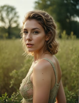 an image of a beautiful woman standing in a lush garden, captured with the quality and style of a Sony A7III camera using an f/2 lens. 
A (( full body)) stunning intricate portrait.
The image is a high-resolution portrait featuring a woman with a poised and graceful demeanor. She has voluminous, shoulder-length curly hair, and her makeup is done in warm, natural tones, enhancing her eyes and complementing her olive skin. She is posed in a three-quarter profile, with her gaze directed to the camera, which, along with a soft, sunlit backdrop of lush greenery, creates a serene and inviting atmosphere. Her black garment has a subtle sheen, suggesting a silky texture, and is sleeveless, adding a touch of elegance to her appearance. The composition is intimate, with the subject placed off-center, allowing the natural environment to frame her and contribute to the overall aesthetic of the shot. The lighting is soft yet directional, highlighting the contours of her face and the curl patterns in her hair. She dons round, thin-framed glasses that suggest meticulousness and attention to detail, characteristic of a secretary.
She is naked and has a lot of vagina hair.
(smile:0.7), cinematic lighting, subsurface scattering, f2, 35mm, film grain, (chiaroscuro:0.7), (( full body)), (model figure), (fantastic bare legs),
, cinematic moviemaker style, Extremely Realistic
 Amarillo, Texas, in the style of stephen shore, 1973, shot with a Rollei 35, Kodachrome as photographed by william eccleston, (dirty body:1.6), (naked breast), (shot from distance), medium upper body shot, Smoldering, , (sweat), (wet body), depth of field, ( gorgeous:1.2), Dimly Lit Dungeon, detailed face, dark theme, Night, soothing tones, muted colors, high contrast, (natural skin texture, hyperrealism, soft light, sharp), (freckles:0.3), (acne:0.3), (messy hair:0.1), Cannon EOS 5D Mark III, 85mm, tits out, , photo r3al, Extremely Realistic, Extremely Realistic, Movie Still, LinkGirl, photo r3al, 
Low camera shot. film grain. grainy. Sony A7III. photo r3al, PORTRAIT PHOTO, Aligned eyes, Iridescent Eyes, (blush, eye_wrinkles:0.6), (goosebumps:0.5), subsurface scattering, ((skin pores)), (detailed skin texture), (( textured skin)), realistic dull (skin noise), visible skin detail, skin fuzz, dry skin, hyperdetailed face, sharp picture, sharp detailed, (((analog grainy photo vintage))), Rembrandt lighting, ultra focus, illuminated face, detailed face, 8k resolution,