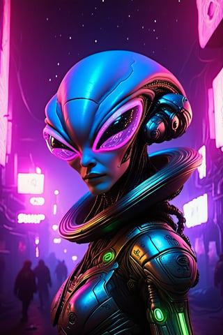 space, future, planet, android, alien, lights, perfect eyes, beautiful, realistic,roborobocap,cyberpunk style,neon photography style