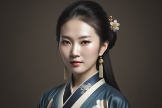"Create an image portraying a chinese middle-aged woman, reflecting a mature and confident demeanor with a touch of grace and wisdom
Generate an image without text, focusing solely on the visual elements
"Create a portrait of an elegant and intellectual  young woman in ancient attire, capturing a beautiful and refined essence."
young.
dark clothes