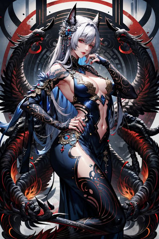 8k, (absurdres, highres, ultra detailed), (1lady), the personification of many claws,