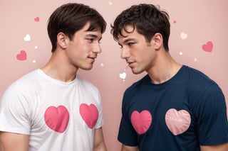 2boys, couple,yaoi, gay, san valentin, hearts, blush_sticker, blush, summer, love, loving, casual clothes,