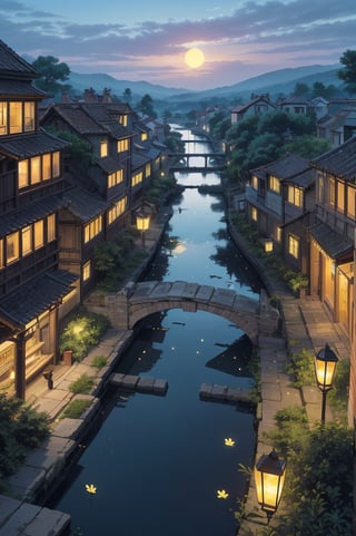 a picturesque village or ancient city . The first light of day illuminates the stone facades and worn tiles of the houses and buildings, some of which date back centuries. At the center of the scene, a cobblestone square leads to an open-air market that begins to come to life, with vendors setting up their stalls selling fruits, vegetables, flowers and local crafts. The narrow, winding streets are lined with old lanterns, now unlit, while lazy cats lounge on the stone steps. In one corner, an ancient fountain, adorned with weathered carvings, murmurs softly, adding to the tranquil atmosphere. In the background, the towers of an ancient cathedral rise, capturing the first rays of sunlight that paint the sky in soft pinks and oranges. This image should convey a sense of tranquility, beauty and a deep connection to the past, celebrating the rich history and timeless charm of the ancient village or town,TreeAIv2,Studio Ghibli,LOFI,huge cats,cute cats,