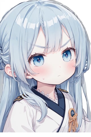 ((best quality)), ((masterpiece)), ((ultra-detailed)), extremely detailed CG, (illustration), ((detailed light)), (an extremely delicate and beautiful), a girl, solo, ((cute face)), (beautiful detailed eyes), 
messy hair, (loli), japanese sword, ((military uniform)), angry, Low Angle, tiny girl, petite, ,masterpiece