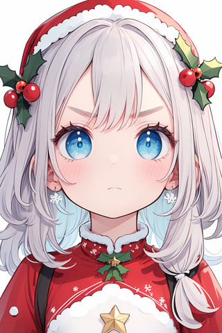 ((best quality)), ((masterpiece)), ((ultra-detailed)), extremely detailed CG, (illustration), ((detailed light)), (an extremely delicate and beautiful), a girl, solo, ((cute face)), (beautiful detailed eyes), 
messy hair, (loli), angry, Low Angle, tiny girl, petite,  messy hair, (Christmas costumes), ice,High detailed, shaggy eyebrows, cute White beard, 