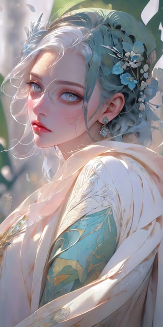 (ice queen, white hair, blue, skin, darkness is consuming her, art by melanie delon, victoria francés, yossi kotler, jeremy mann, catrin welz-stein, ken cushart, paranormal, muted colors, matte, wlop, mucha. Kuindzhi, su-ke, Paul Kwon, Odilon Redon, guillermo del toro, Jeremy Mann, Gustav Klimt, Mikhail Vrubel, Amedeo Modigliani, Henri Rousseau, Ferdinand Hodler, miciangels), detailed textures, high quality, high resolution, high Accuracy, realism, color correction, Proper lighting settings, harmonious composition, Behance works