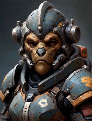 head and shoulders portrait, anthromorphic mamoset , a hard-boiled atmosphere, futuristic power armor, bounty hunter 