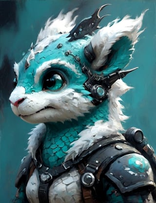 (close up, head and shoulders portrait:1.3), anthromorphic (squirrel :1.2) dragon, futuristic power armor, bounty hunter , aqua and white and black color scheme , Disney pixar style