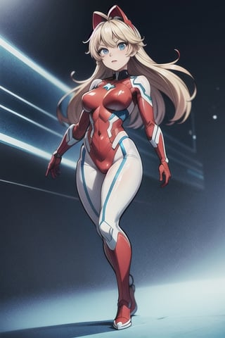 woman, blue and red clothes, white stars, futuristic superhero, one person, anime character, 4k, 8k, ultra high quality, anime