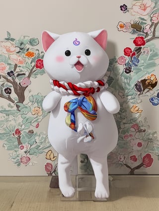 (35P):2,solo, white cat,looking at viewer, blush, open mouth, simple background, standing, tail, full body, no humans, cat, inside japanese house, 