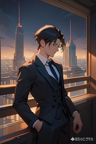 Score_9, Score_8_up, Score_7_up, Score_6_up, Score_5_up, Score_4_up,aa man black hair, sexy guy, wearing a suit, sexy guy, standing on the balcony of a building, looking at the front building, wearing a suit, night,city, modern city,
ciel_phantomhive,jaeggernawt,Indoor,frames,high rise apartment,Indoors, masterpiece,  best quality, 
