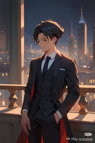 Score_9, Score_8_up, Score_7_up, Score_6_up, Score_5_up, Score_4_up,aa man black hair, sexy guy, wearing a suit, sexy guy, standing on the balcony of a building, looking at the front building, wearing a suit, night,city, modern city,
ciel_phantomhive,jaeggernawt,Indoor,frames,high rise apartment,Indoors, masterpiece,  best quality,  8k