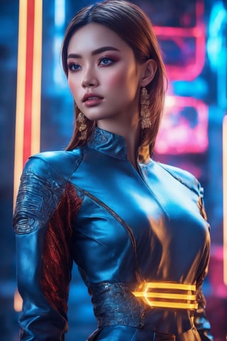 masterpiece, (best quality:1.4), ultra-detailed, 1 girl, 22yo, wear daily elegant outfit, close up perfect face, dramatic lighting, high resolution, genuine emotion, wonder beauty , Enhance, bright colors,Enhanced All,Surreal photography ,cyberpunk style