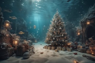RAW photo,
A magical Christmas scene under the sea.

absurdres, masterpiece, award-winning photography, Volumetric lighting, extremely detailed, highest quality photo, RAW photo, 16k resolution, Fujifilm XT3, sharp focus, realistic texture