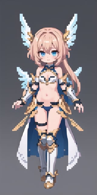 masterpiece,best_quality,(Seraph),,cleavage cutout,1girl,(long_hair),paladin,loli,white valkyrie,light-blue long hair,bare shoulder,highleg scale-armor,game character design reference ui,energy blade