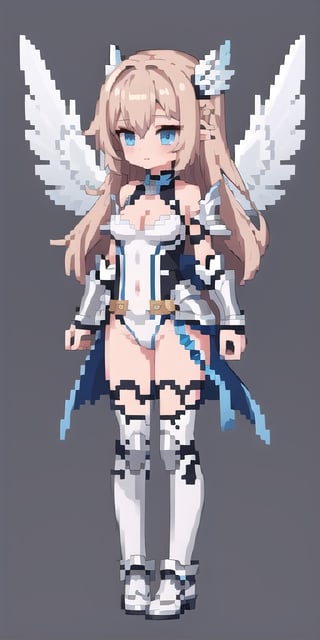 masterpiece,best_quality,(Seraph),,cleavage cutout,1girl,(long_hair),paladin,loli,white valkyrie,light-blue long hair,bare shoulder,leotard scale-armor,game character design reference ui