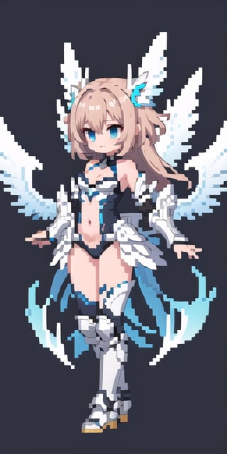 masterpiece,best_quality,(Seraph),,cleavage cutout,1girl,(long_hair),paladin,loli,white valkyrie,light-blue long hair,bare shoulder,highleg scale-armor,game character design reference ui,energy blade