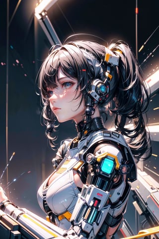 ((high resolution)), ((UHD)), ((incredibly absurdres)), break. ((One android girl)), break. ((black twintail hair:1.5)), ((upper body:1.5)), ((looking at camera:1.3)), break. ((in the cyberstyle city)), ((slender boby)), ((intricate internal structure)), ((brighten line on the mecha suit:1.5)), break. ((extremely detailed mecha suit:1.2)), break. (robotic arms), (robotic legs), (robotic hands), ((robotic joint:1.2)), break. Cinematic angle, ultra fine quality, masterpiece, best quality, incredibly absurdres, fhighly detailed, sharp focus, (photon mapping, radiosity, physically-based rendering, automatic white balance), masterpiece, best quality, Mecha body, furure_urban, incredibly absurdres