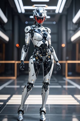 ((high resolution)), ((8K)), ((incredibly absurdres)), break. (super detailed metallic skin), (extremely delicate and beautiful:1.3) ,break, ((one female robot:1.5)), ((slender body)), (medium breasts), (beautiful hand), ((red metalic body:1.5)) , ((cyber helmet with full-face mask:1.4)) ,break. ((no hair:1.3)) ,break. ((intricate internal structure)), ((brighten parts:1.5)), break. ((robotic face:1.2)), (robotic arms), (robotic legs), (robotic hands), ((robotic joint:1.2)), (Cinematic angle), (ultra fine quality), (masterpiece), (best quality), (incredibly absurdres), (fhighly detailed), highres, high detail eyes, high detail background, sharp focus, (photon mapping, radiosity, physically-based rendering, automatic white balance), masterpiece, best quality, ((Mecha body)), furure_urban, incredibly absurdres,science fiction
