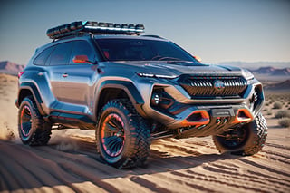 Masterpiece, 4k, High Resolution, Octane Render, Unreal Engine 5, Award Winning, Dramatic Lighting, Intricate, 8k Highly Professional Detail, HDR, Smooth, Sharp Focus, Illustration, Unreal Engine 5, Octane Render, Cinematic Light, dynamic volumetric lighting, car, suv, all-terrain vehicle, concept, science fiction, future,c_car,arch143,LandCruiser40,Concept Cars,hdsrmr,JB64