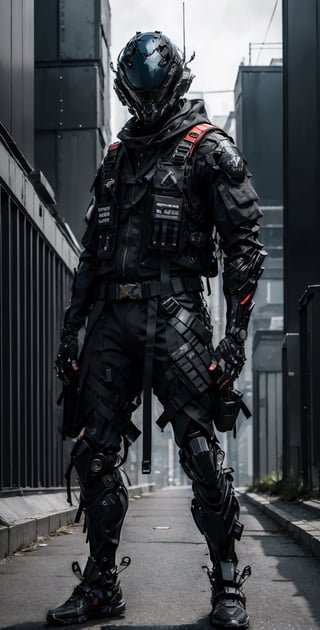  (far shot), (Helmet on a face, :1.3), (realistic: 1.3), masterpiece, best quality, fullbody, ,, wearing black techwear jacket and trousers with buckle and tape, (()), carrying a big backpack, posing for a picture, (), long legs,  ,urban techwear,tactical vest, tactical belt, rifle, pistol,futuristic city background,tactical helmet,,clothes black and white,,tactical armor,,,Warrior, soldier, special forces, future armored vehicle, future high-tech sports car

Masterpiece, futuristic technology, hi-tech futuristic style armor, hi-tech futuristic helmet gas mask, full body portrait, futuristic city background, ultra high definition quality,,,,skyscraper roof
,non-humanoid robot

