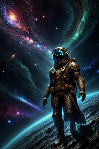 A cyberpunk cosmic wanderer traverses the void, seeking answers among the stars. Iconic rockstar Val Kilmer lost in space
Movie Poster, cinematic light, Professional Art
many details, extreme detailed, full of details,
Wide range of colors., Dramatic,Dynamic,Cinematic,Sharp details
 Insane quality. Insane resolution. Insane details. Masterpiece. 32k resolution