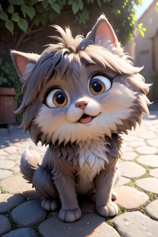 (extremely detailed and realistic CG rendering),best illumination,best shadow,an extremely delicate and beautiful,playfulness and loyalty,furry,adorable companion,expressive eyes,unique personality,cute accessories,outdoor setting,natural lighting