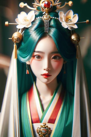 by WLOP,masterpiece, best quality, ultra high res, photorealistic, realistic, raw photo, real person, photograph,amazing, finely detail, an extremely delicate and beautiful, sharp focus, a Chinese girl in a hanfu and a necklace with flowers on it's head and a green hair clip,a colorized photo,

bingirl,hanfu,necklace,flowers,hair clip
