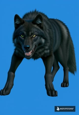photo r3al,photorealistic,pure black wolf,Animal, open mouth, angry face,REALISTIC,CONCEPT_Oversized_Animal_ownwaifu