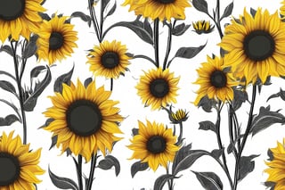 Sunflower 🌻 with diamond stems
