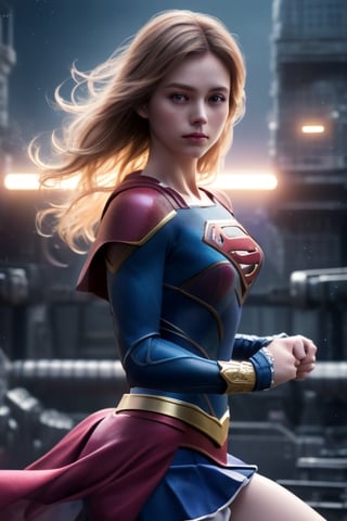 Superhero Supergirl, combat stance, highly detailed, sexi, revealing, vibrant appearance, creative behavior, extremly detailed, imaginative, , spontaneous, highest quality, skin texture, intricate details, (cinematic lighting), RAW photo, 8k, masterpiece,best quality,ultra-detailed,very detailed illustrations,extremely detailed,intricate details,highres,super complex details,extremely detailed 8k cg ,sks woman