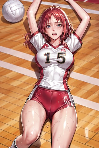Sakura Haruno , ( attacking : 1.3 ) ,  volleyball,  volleyball uniform ,  hard practice ,   (  sweating  , painful face    , exhausted,  ( wheezing )      ) , in a court , national team , in international match    ,  BREAK , 
score_9, score_8_up, score_7_up, score_6, score_5, score_4, ( masterpiece , ultra Detailed  ) , 
  milkychu-style , 