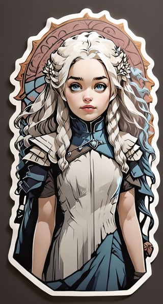 Typographic art featuring & perfect text "Daenerys Targaryen". Dark Stylized, intricate, detailed, artistic, text-based., Emilia cy,Leonardo Style,sticker, standing, Full body 