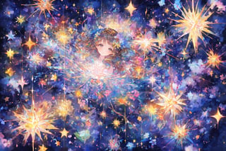 In the ethereal realm of cyberspace, a fairylike nocturnal neural network flickers with delicate luminescence, its intricate pathways glowing softly against a dark, star-studded backdrop. This watercolor painting captures the essence of technology intertwined with whimsy, a stunning fusion of magic and innovation. Each pixel is meticulously rendered, showcasing the intricate beauty of the neural network as it weaves its way through the digital cosmos. The colors blend seamlessly, creating a dreamlike quality that transports the viewer to a world where imagination and technology converge in perfect harmony. This exquisite artwork is a testament to the artist's skill and creativity, inviting viewers to marvel at the wonders of the digital age in a truly enchanting way.