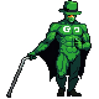 (Riddler), holding Walking cane, (white background), (full body shot), 1man