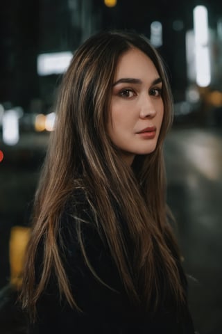  aesthetic portrait, 1girl,solo, long hair, bokeh, depth of field, cinematic, nighttime ,aesthetic portrait,b3rli,ch3ls3a,gh3a,lun4