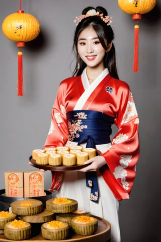 sports illustrated, 21yo female model, midautumn_fes, kimono, mooncakes