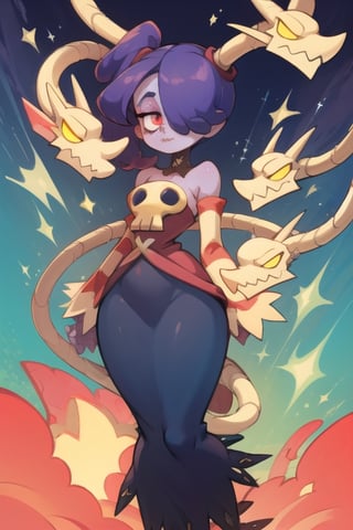 highly detailed, HD quality, solo,
((squigly)), (hair over eye:1.3), dress, purple dress, skull, breasts, looking at viewer, rich colors, vibrant colors, detailed eyes, perfect anatomy, perfect body, perfect hands, perfect fingers, complex details, reflective hair, ((wide hips)), small breast, curvy body, wearing long dress, sexy pose, erotic, tout dress, striped shocks